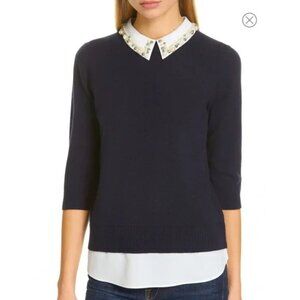 Ted Baker Lunna Embellished Collar Merino Wool Blend Sweater - 35745